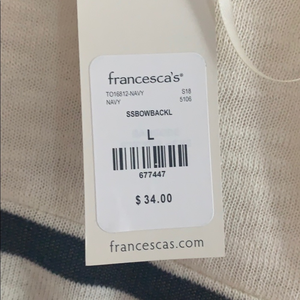Francesca’s Striped Keyhole Top - Picture 5 of 5